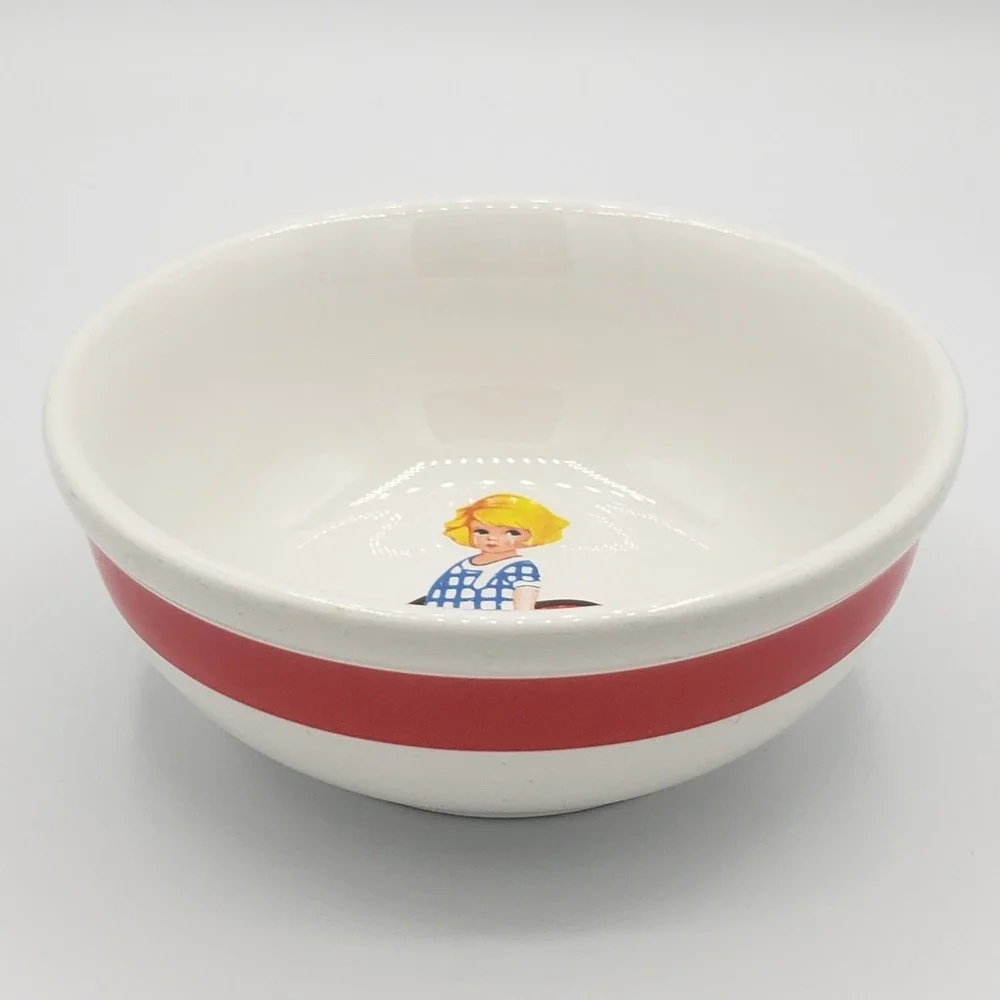 Vintage Valentine's Y2K Rosanna‎ Studio Kitschy Retro Girl Stoneware Bowl